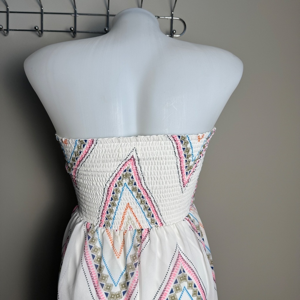 Old Navy Women's Strapless Chiffon Lightweight Boho Maxi Dress Size Small‎ Aztec - Picture 6 of 15